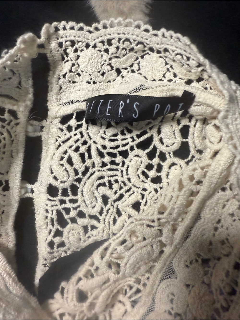 Wildfox Black and Cream Crochet Lace Top - Picture 8 of 10